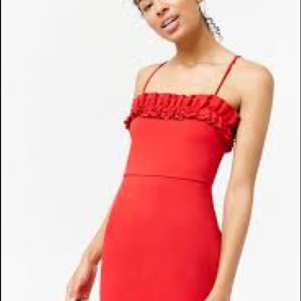Ruffle Square Neck Dress
